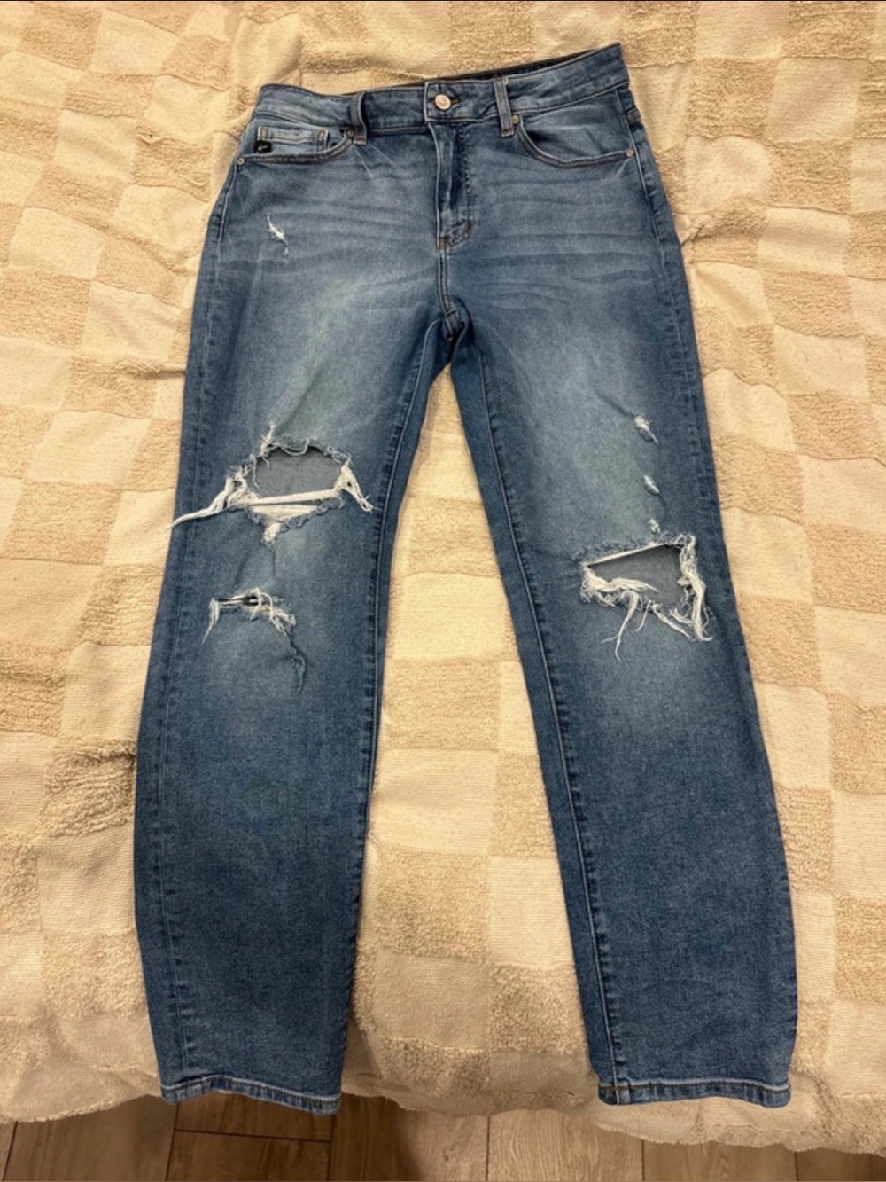 KanCan Blue Ripped Mom Jeans